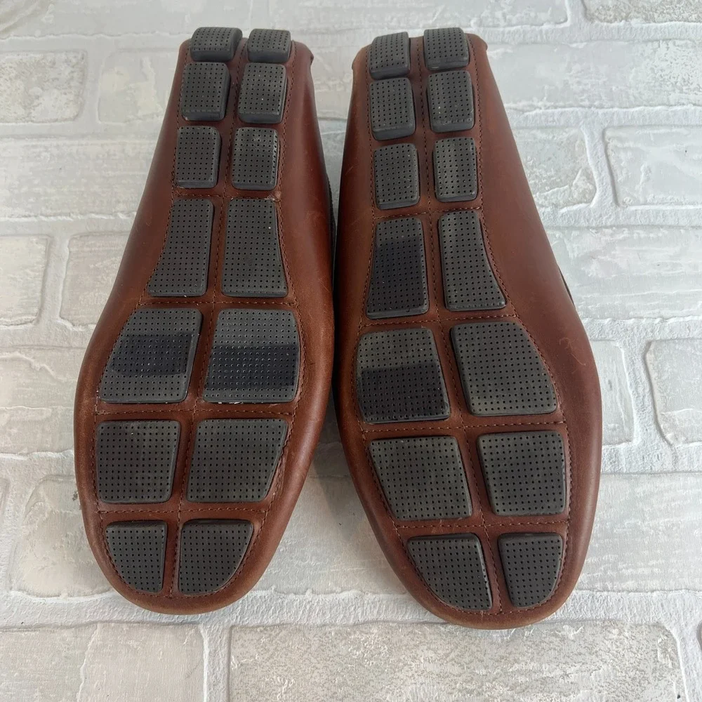 J.‎ Crew Driving Loafers Moccasins Mens 10.5 Brown Leather Slip On Casual Flats